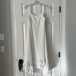 NWT beautiful white fully lined Anthropology midi dress.Dress up or down w/belt
